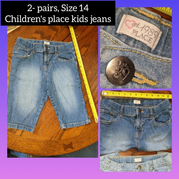 2 pairs, children's place jeans. Sz 14 months elastic in waist, in great cond. - Picture 2 of 7